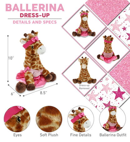 ECO FRIENDLY SUPER-SOFT PLUSH - GIRAFFE 10" BALLERINA