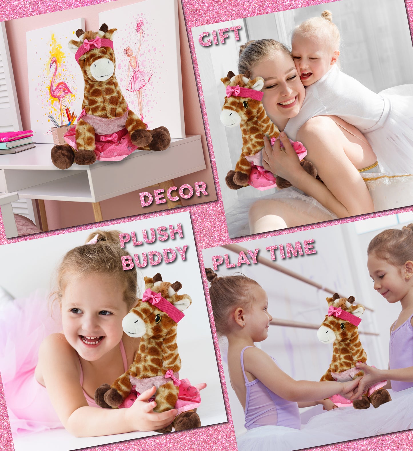 ECO FRIENDLY SUPER-SOFT PLUSH - GIRAFFE 10" BALLERINA