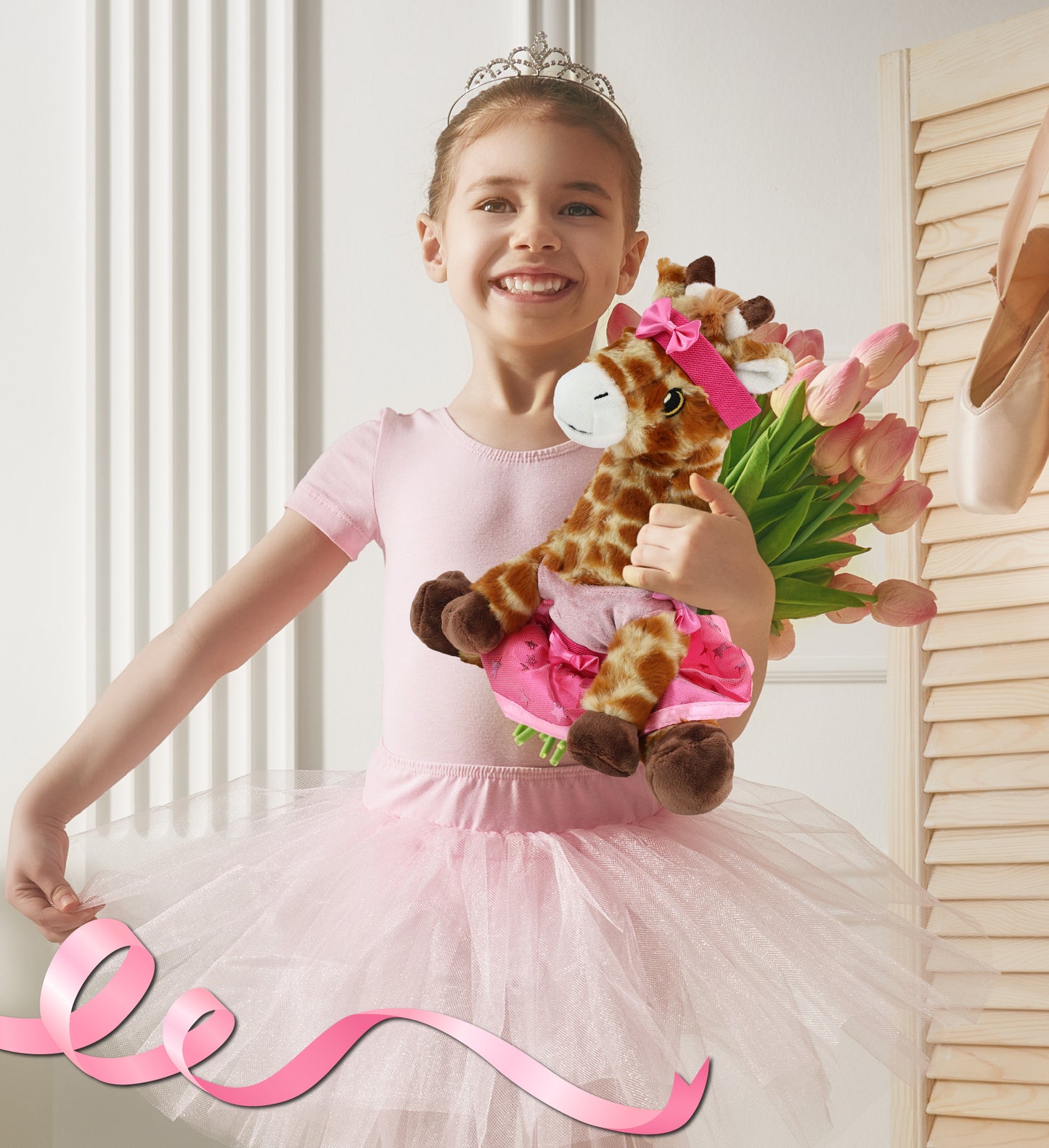 ECO FRIENDLY SUPER-SOFT PLUSH - GIRAFFE 10" BALLERINA