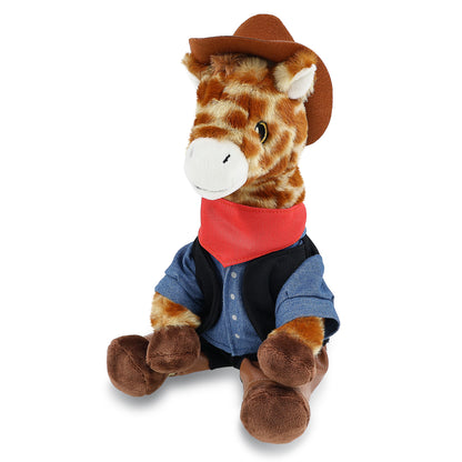 ECO FRIENDLY SUPER-SOFT PLUSH - GIRAFFE 10" COWBOY DRESS UP