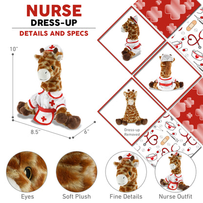 ECO FRIENDLY SUPER-SOFT PLUSH - GIRAFFE 10" With NURSE Dress-Up