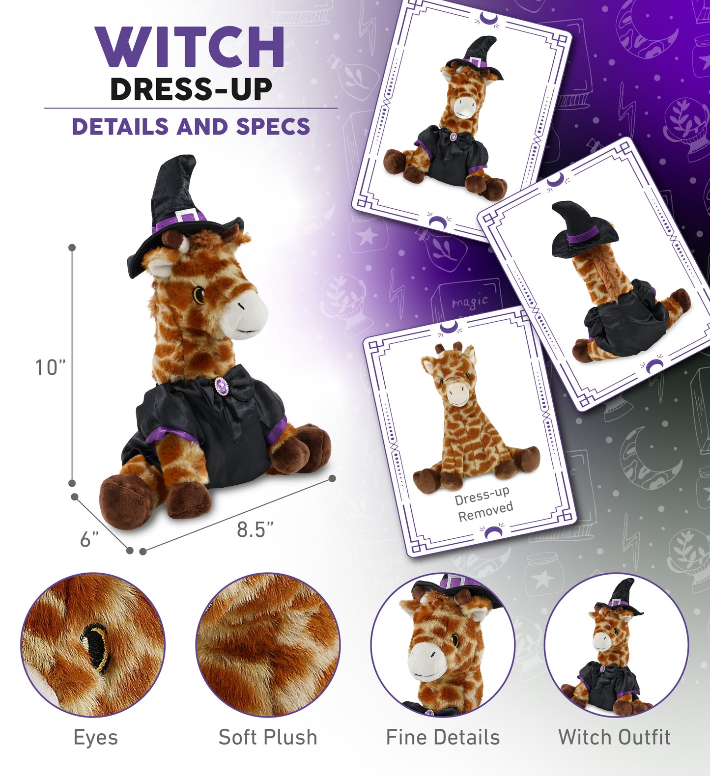 ECO FRIENDLY SUPER-SOFT PLUSH - GIRAFFE 10" WITCH