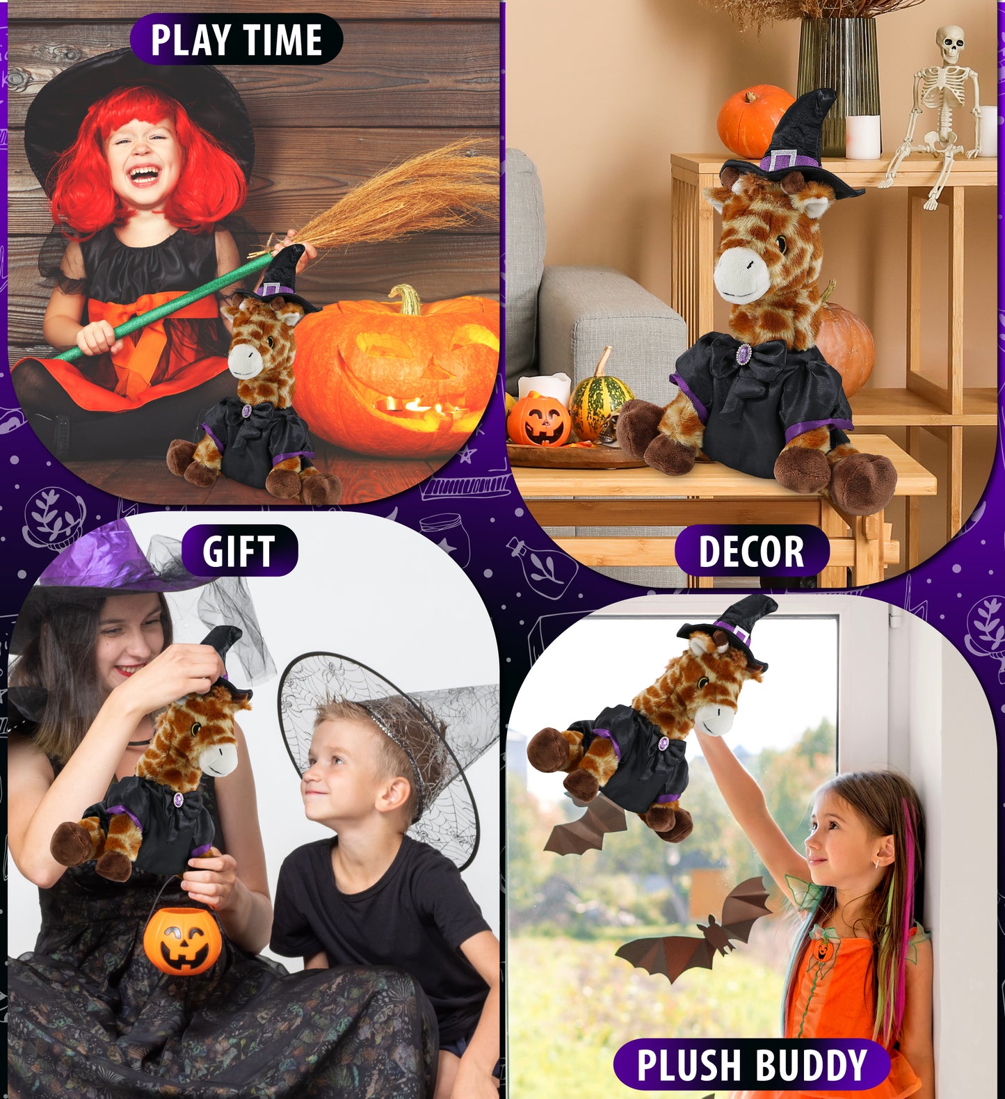 ECO FRIENDLY SUPER-SOFT PLUSH - GIRAFFE 10" WITCH