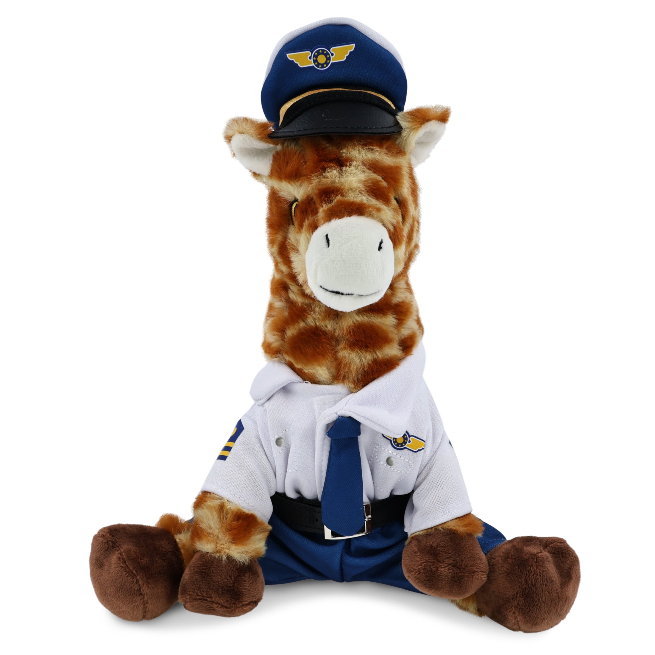ECO FRIENDLY SUPER-SOFT PLUSH - GIRAFFE 10" WITH PILOT DRESS UP