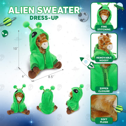 ECO FRIENDLY SUPER-SOFT PLUSH - GIRAFFE 10" WITH ALIEN SWEATER