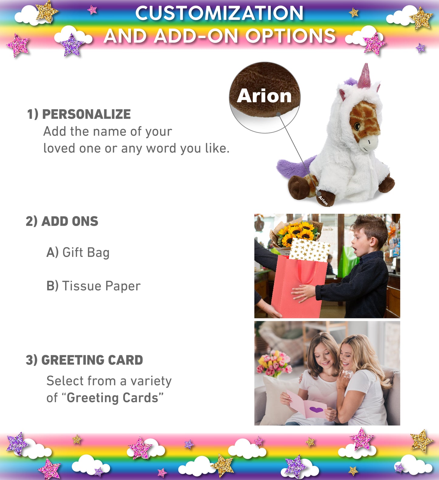 ECO FRIENDLY SUPER-SOFT PLUSH - GIRAFFE 10" With Unicorn Dress Up