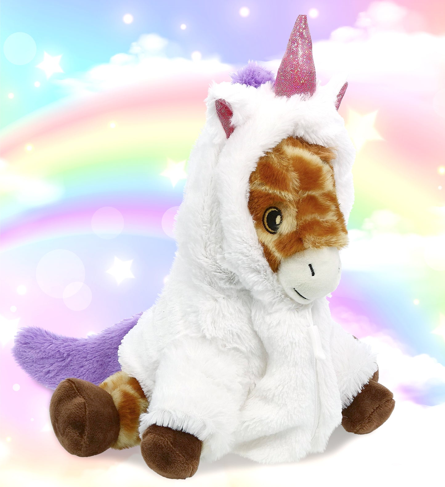 ECO FRIENDLY SUPER-SOFT PLUSH - GIRAFFE 10" With Unicorn Dress Up