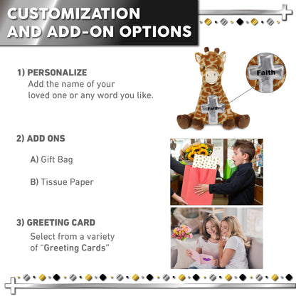 ECO FRIENDLY SUPER-SOFT PLUSH - GIRAFFE 10" With Cross Plush