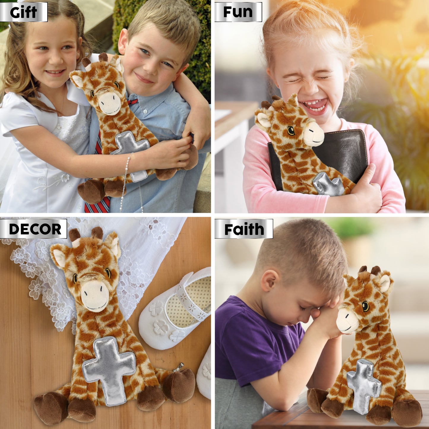 ECO FRIENDLY SUPER-SOFT PLUSH - GIRAFFE 10" With Cross Plush
