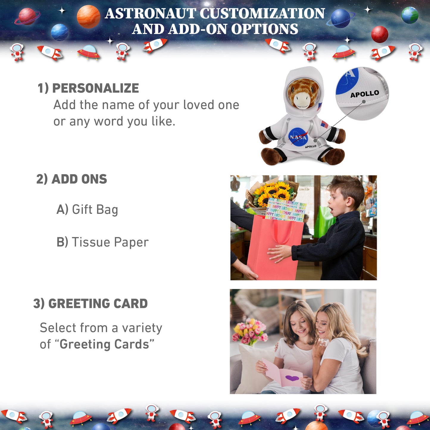 ECO FRIENDLY SUPER-SOFT PLUSH - GIRAFFE 10" With Astronaut Dress Up