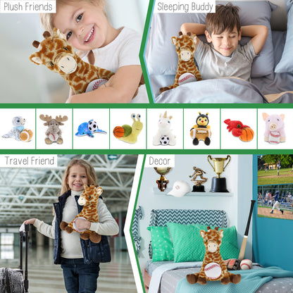 ECO FRIENDLY SUPER-SOFT PLUSH - GIRAFFE 10" With Baseball Plush