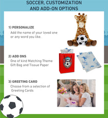 ECO FRIENDLY SUPER-SOFT PLUSH - GIRAFFE 10" With Soccer Plush