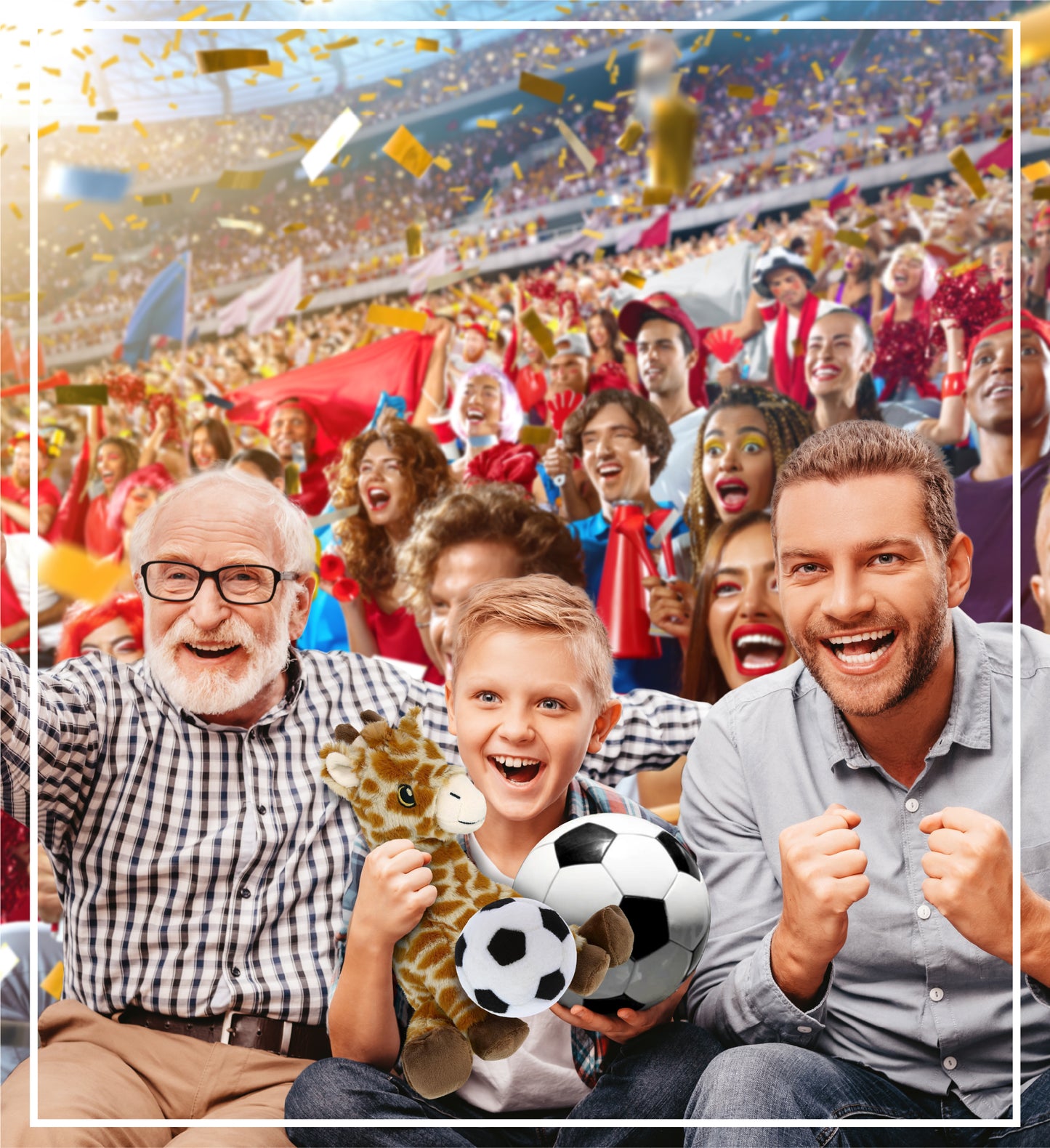 ECO FRIENDLY SUPER-SOFT PLUSH - GIRAFFE 10" With Soccer Plush