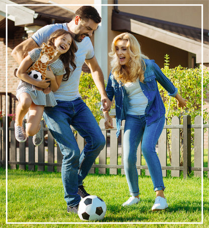 ECO FRIENDLY SUPER-SOFT PLUSH - GIRAFFE 10" With Soccer Plush