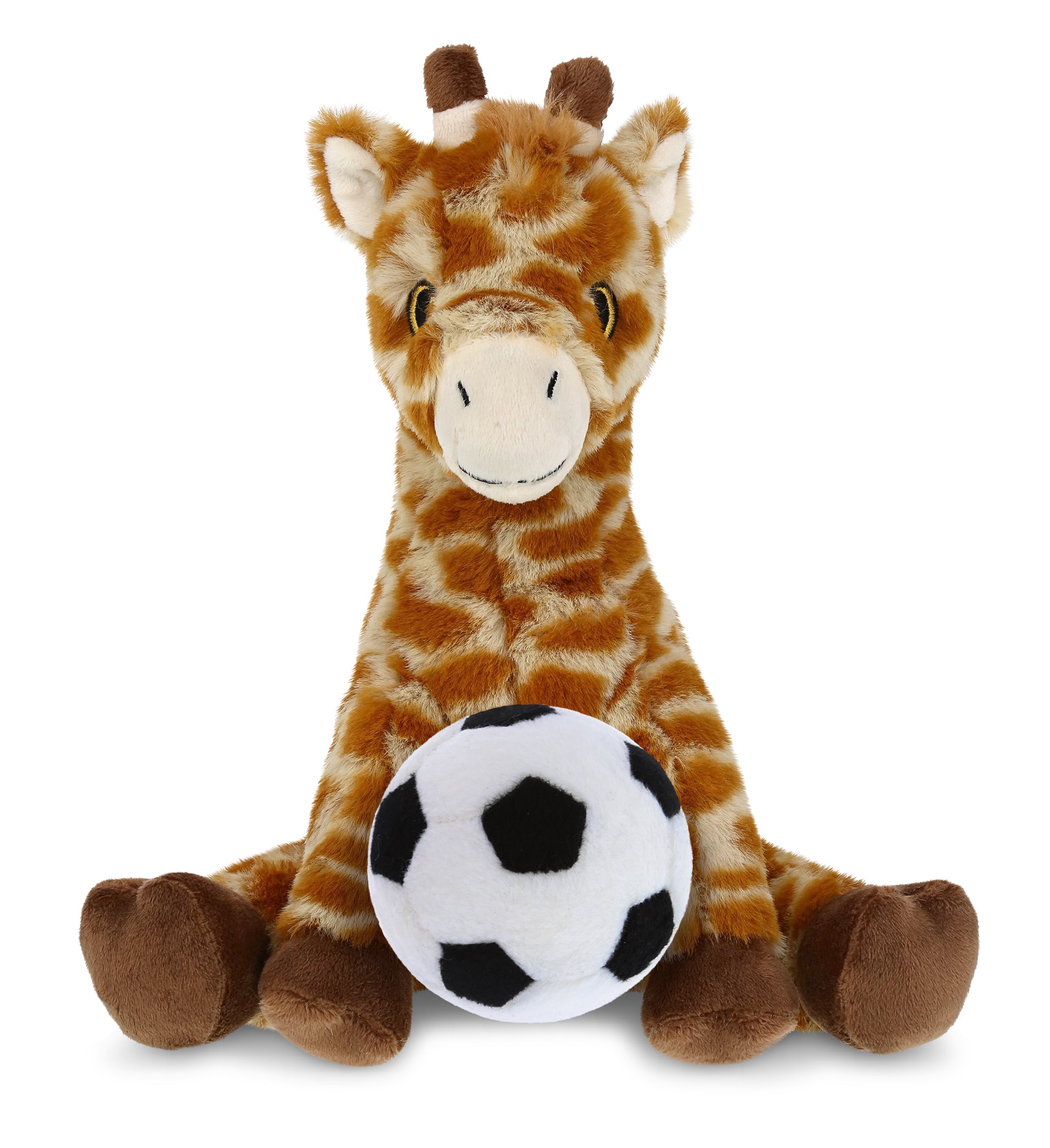 ECO FRIENDLY SUPER-SOFT PLUSH - GIRAFFE 10" With Soccer Plush