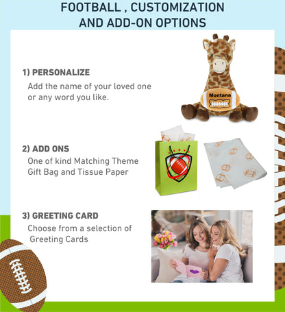 ECO FRIENDLY SUPER-SOFT PLUSH - GIRAFFE 10" With Football Plush