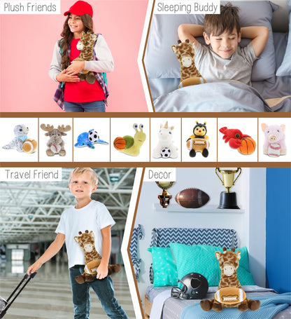 ECO FRIENDLY SUPER-SOFT PLUSH - GIRAFFE 10" With Football Plush