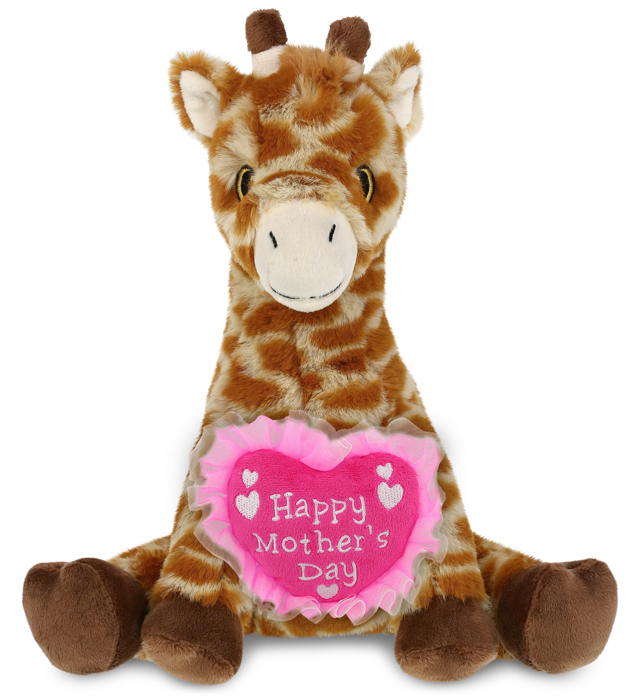 PLUSH MOTHERS DAY HEART - ECO FRIENDLY SUPER-SOFT PLUSH - GIRAFFE 10"