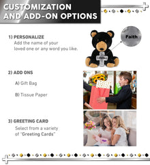 ECO FRIENDLY SUPER-SOFT PLUSH - BLACK BEAR 9" With Cross Plush