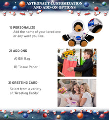 ECO FRIENDLY SUPER-SOFT PLUSH - BLACK BEAR 9" With Astronaut Dress Up