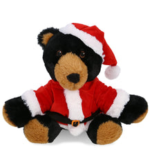 PLUSH SANTA - ECO FRIENDLY SUPER-SOFT PLUSH - BLACK BEAR 9"