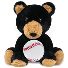 ECO FRIENDLY SUPER-SOFT PLUSH - BLACK BEAR 9" With Baseball Plush