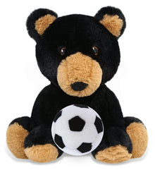 ECO FRIENDLY SUPER-SOFT PLUSH - BLACK BEAR 9" With Soccer Plush