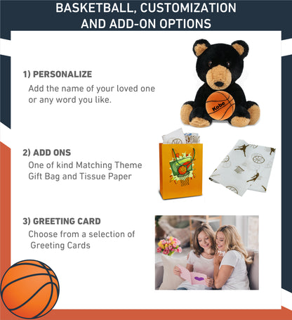 ECO FRIENDLY SUPER-SOFT PLUSH - BLACK BEAR 9" With Basketball Plush