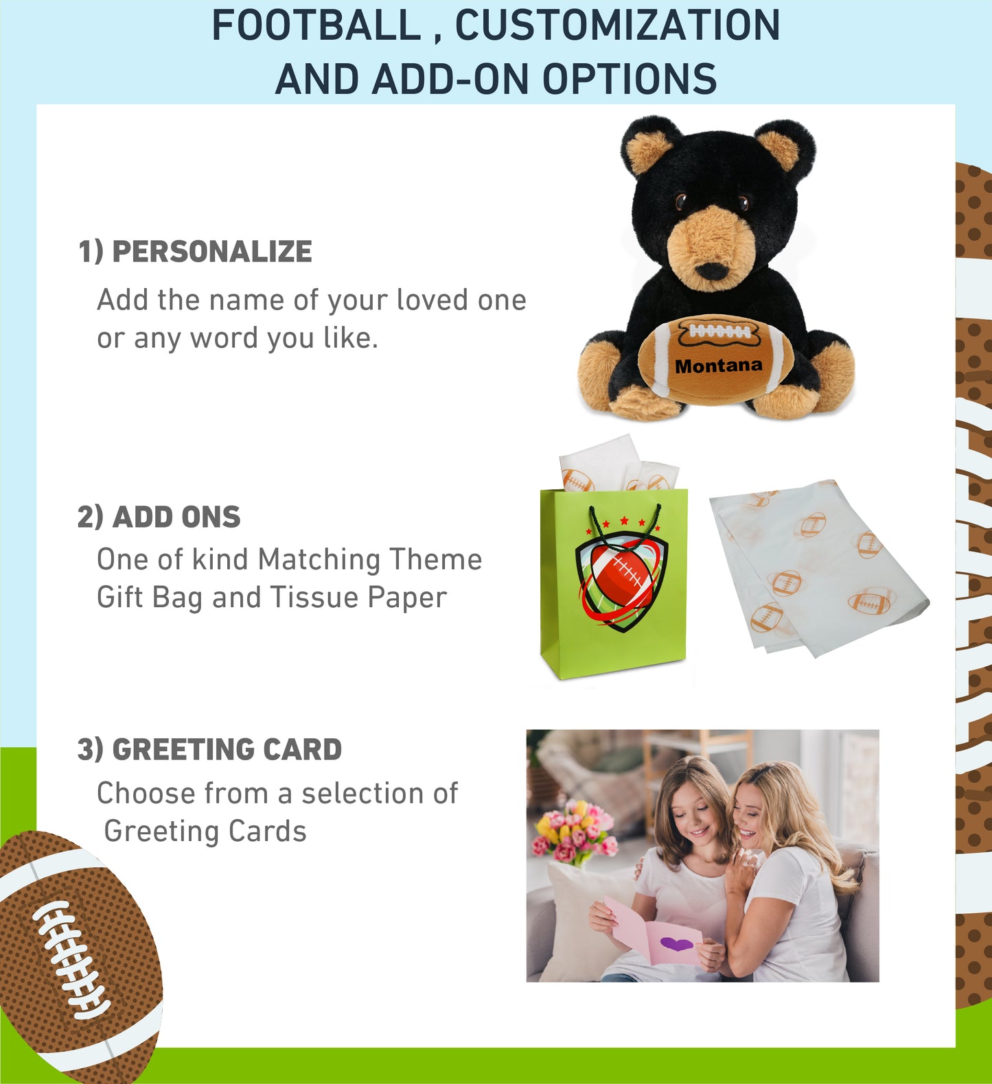 ECO FRIENDLY SUPER-SOFT PLUSH - BLACK BEAR 9" With Football Plush