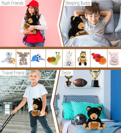 ECO FRIENDLY SUPER-SOFT PLUSH - BLACK BEAR 9" With Football Plush