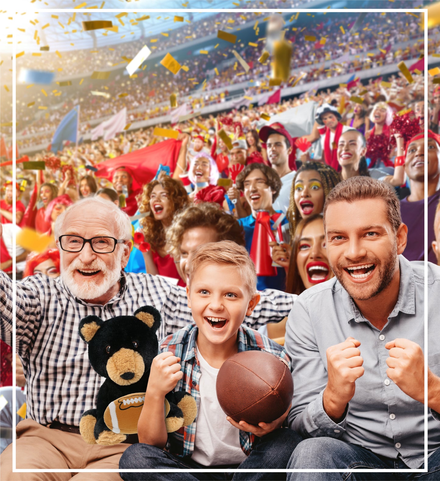 ECO FRIENDLY SUPER-SOFT PLUSH - BLACK BEAR 9" With Football Plush