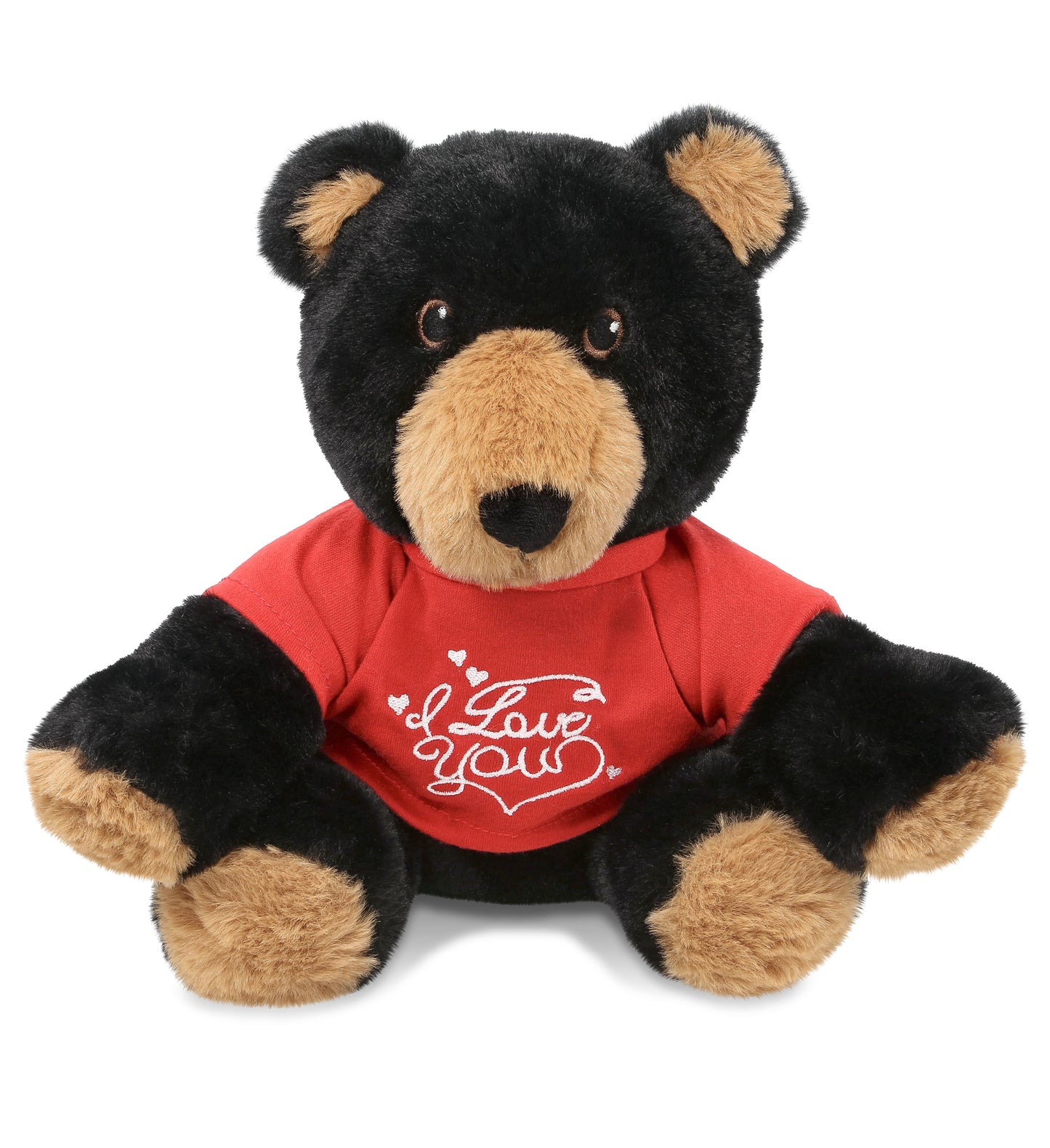 PLUSH I LOVE YOU RED SHIRT- ECO FRIENDLY SUPER-SOFT PLUSH - BLACK BEAR 9"
