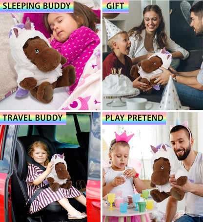 ECO FRIENDLY SUPER-SOFT PLUSH - MOOSE 9" With Unicorn Dress Up