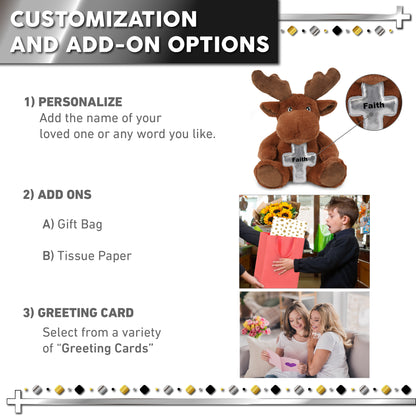 ECO FRIENDLY SUPER-SOFT PLUSH - MOOSE 9" With Cross Plush