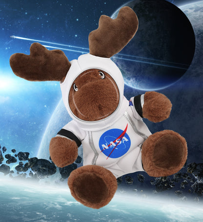 ECO FRIENDLY SUPER-SOFT PLUSH - MOOSE 9" With Astronaut Dress Up
