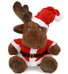 PLUSH SANTA - ECO FRIENDLY SUPER-SOFT PLUSH - MOOSE 9"