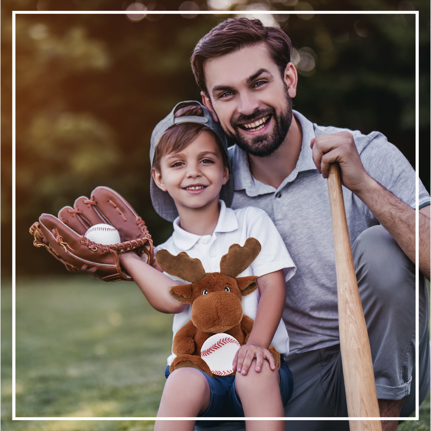 ECO FRIENDLY SUPER-SOFT PLUSH - MOOSE 9" With Baseball Plush