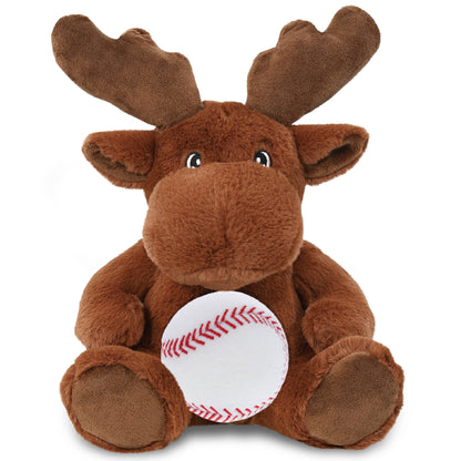 ECO FRIENDLY SUPER-SOFT PLUSH - MOOSE 9" With Baseball Plush