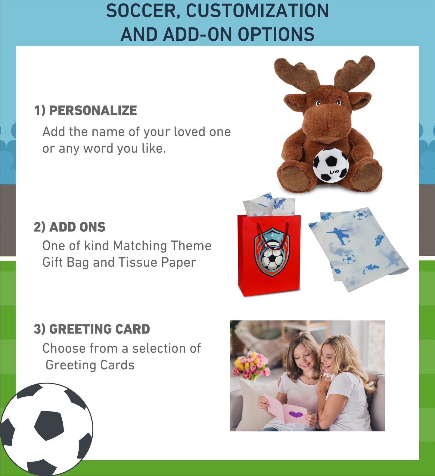 ECO FRIENDLY SUPER-SOFT PLUSH - MOOSE 9" With Soccer Plush