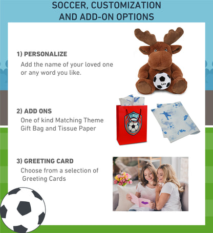 ECO FRIENDLY SUPER-SOFT PLUSH - MOOSE 9" With Soccer Plush