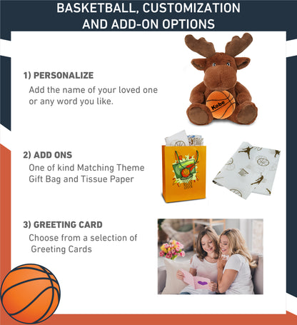 ECO FRIENDLY SUPER-SOFT PLUSH - MOOSE 9" With Basketball Plush