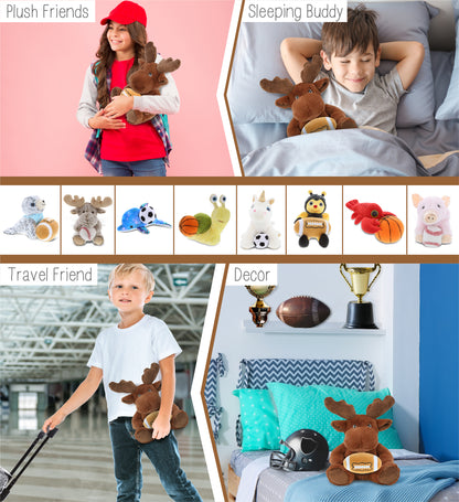 ECO FRIENDLY SUPER-SOFT PLUSH - MOOSE 9" With Football Plush