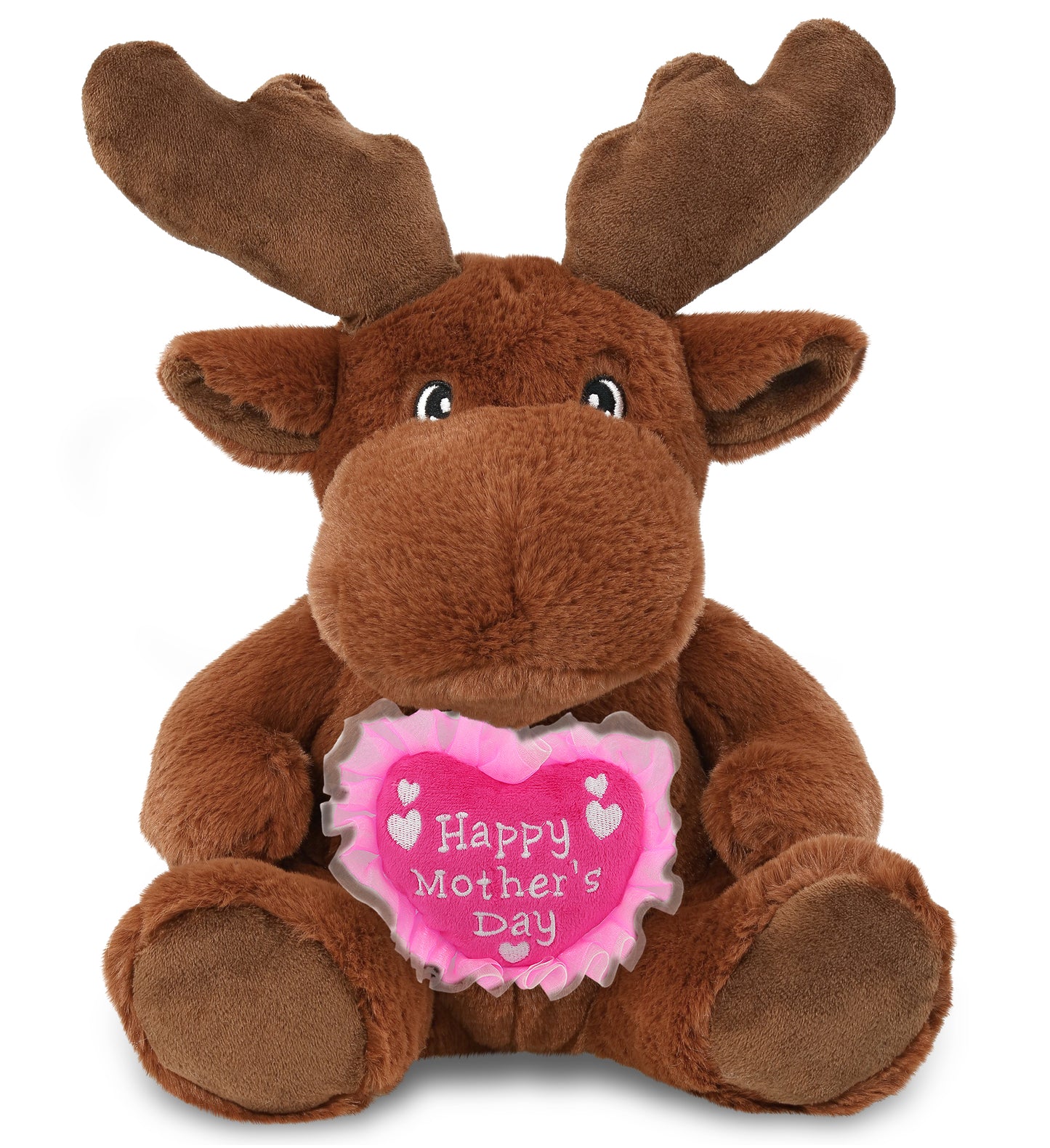 PLUSH MOTHERS DAY HEART - ECO FRIENDLY SUPER-SOFT PLUSH - MOOSE 9"