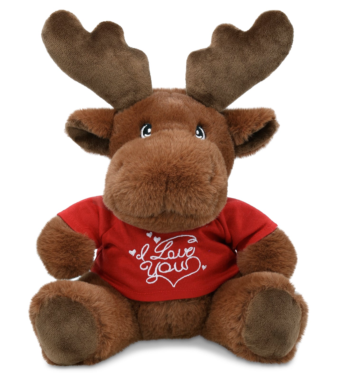 PLUSH I LOVE YOU RED SHIRT- ECO FRIENDLY SUPER-SOFT PLUSH - MOOSE 9"