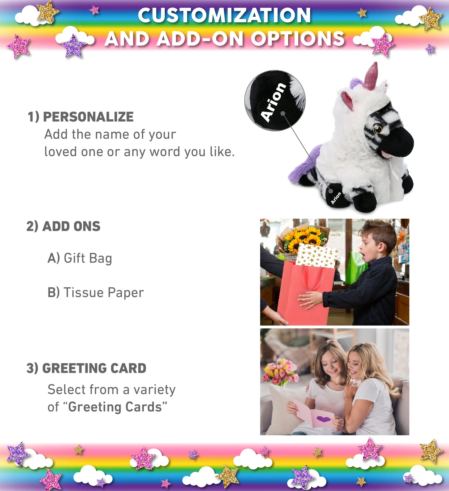 ECO FRIENDLY SUPER-SOFT PLUSH - ZEBRA 9" With Unicorn Dress Up