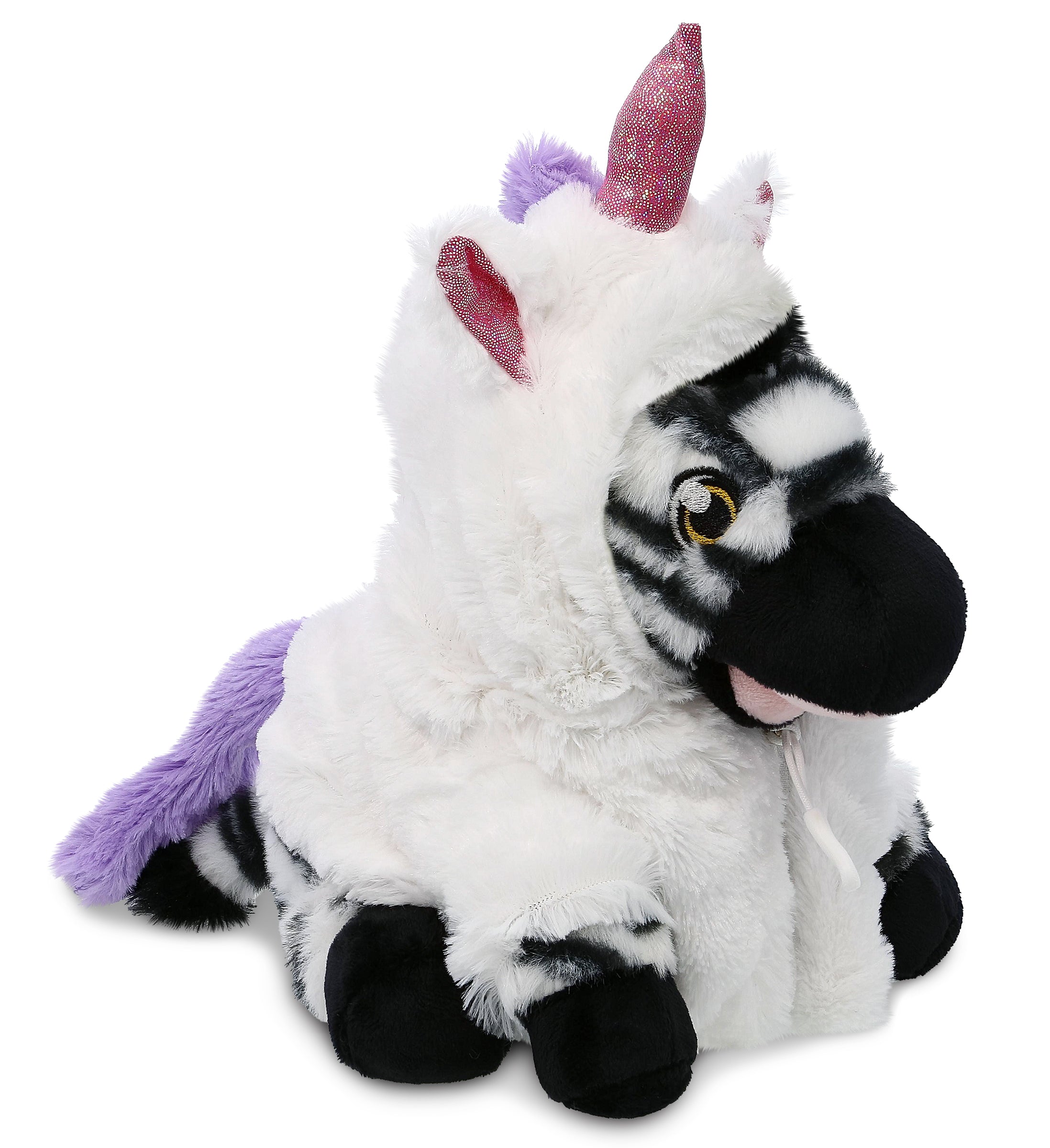 ECO FRIENDLY SUPER-SOFT PLUSH - ZEBRA 9" With Unicorn Dress Up