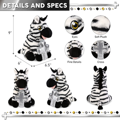 ECO FRIENDLY SUPER-SOFT PLUSH - ZEBRA 9" With Cross Plush