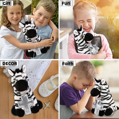 ECO FRIENDLY SUPER-SOFT PLUSH - ZEBRA 9" With Cross Plush