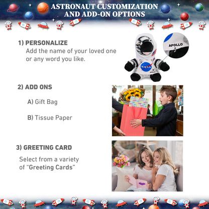 ECO FRIENDLY SUPER-SOFT PLUSH - ZEBRA 9" With Astronaut Dress Up