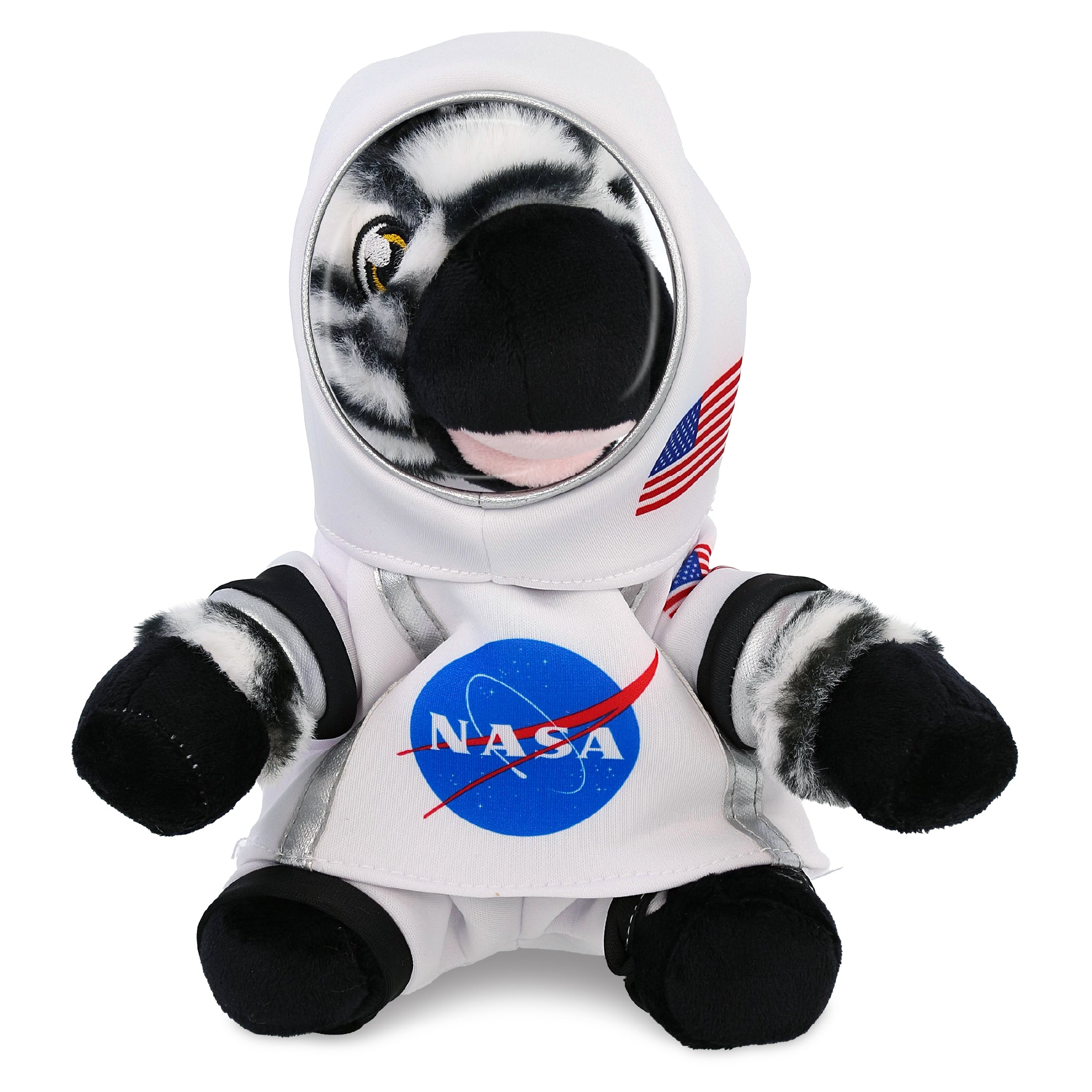 ECO FRIENDLY SUPER-SOFT PLUSH - ZEBRA 9" With Astronaut Dress Up